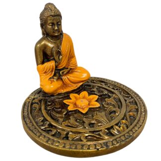 Resin Thai Buddha round incense holder